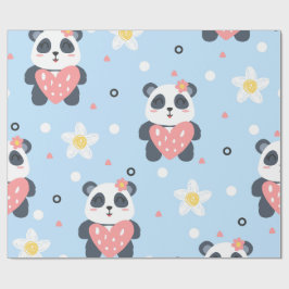Schattige Panda Inpakpapier, Kawaii Cadeauverpakki Cadeaupapier