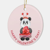 Schattige Panda Kabouter Gelukkige Valentijnsdag Keramisch Ornament (Links)