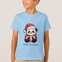 Schattige Panda Kerstman Kerst T-Shirt