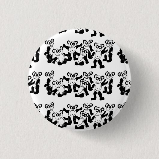 schattige panda-knop ronde button 3,2 cm (Voorkant)