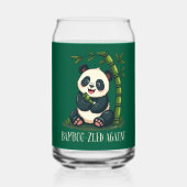 Schattige Panda Knuffelen Bamboe Schattige Cartoon Blikvorm Glas (Voorkant)