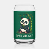 Schattige Panda Knuffelen Bamboe Schattige Cartoon Blikvorm Glas (Achterkant)