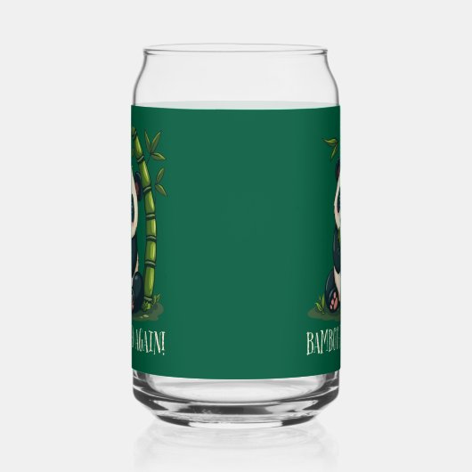 Schattige Panda Knuffelen Bamboe Schattige Cartoon Blikvorm Glas (Links)