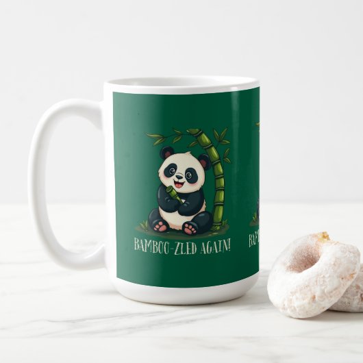 Schattige Panda Knuffelen Bamboe Schattige Cartoon Koffiemok (Met donut)