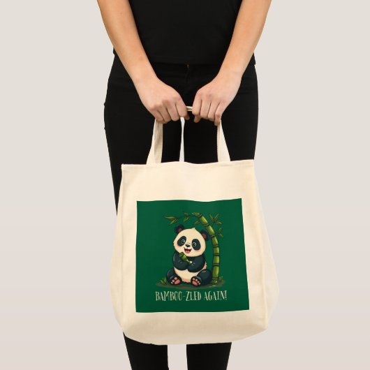 Schattige Panda Knuffelen Bamboe Schattige Cartoon Tote Bag (Voorkant (product))