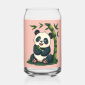 Schattige Panda Knuffelen Bamboe Schattigee Cartoo Blikvorm Glas (Voorkant)