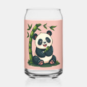 Schattige Panda Knuffelen Bamboe Schattigee Cartoo Blikvorm Glas (Achterkant)
