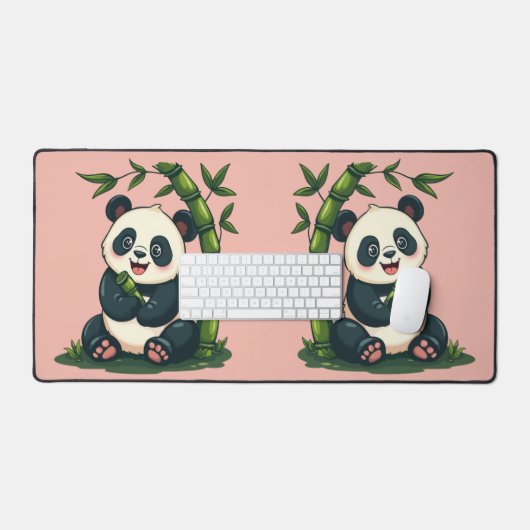 Schattige Panda Knuffelen Bamboe Schattigee Cartoo Bureaumat (Keyboard & Muis)
