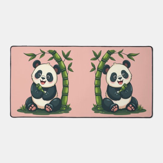 Schattige Panda Knuffelen Bamboe Schattigee Cartoo Bureaumat (Voorkant)