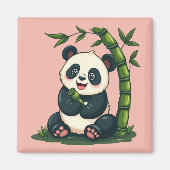 Schattige Panda Knuffelen Bamboe Schattigee Cartoo Magneet (Voorkant)