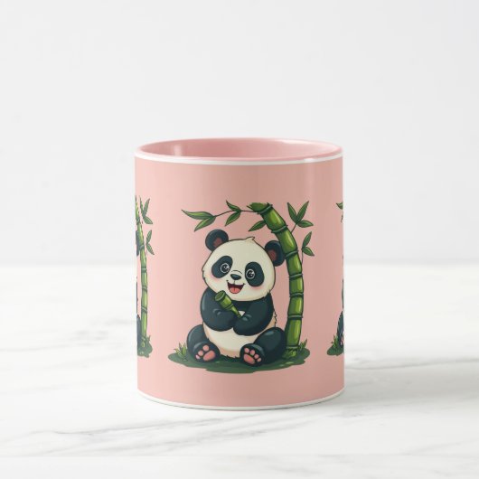 Schattige Panda Knuffelen Bamboe Schattigee Cartoo Mok (Midden)