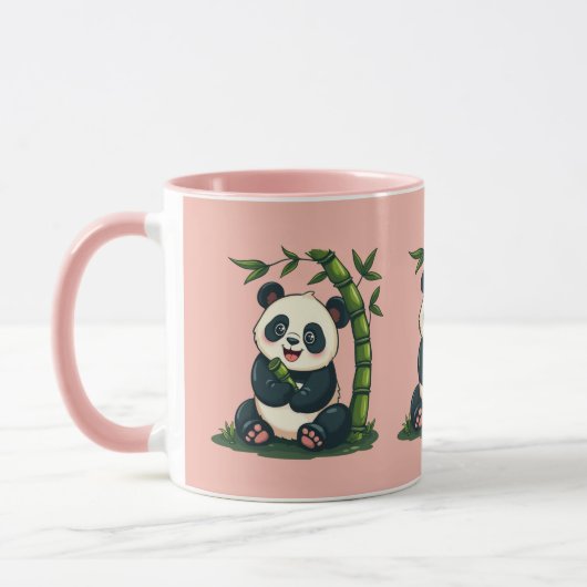 Schattige Panda Knuffelen Bamboe Schattigee Cartoo Mok (Links)