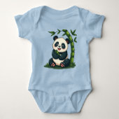 Schattige Panda Knuffelen Bamboe Schattigee Cartoo Romper (Voorkant)