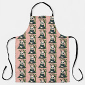 Schattige Panda Knuffelen Bamboe Schattigee Cartoo Schort (Voorkant)