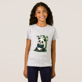 Schattige Panda Knuffelen Bamboe Schattigee Cartoo T-shirt (Voorkant volledig)