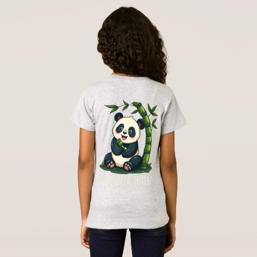Schattige Panda Knuffelen Bamboe Schattigee Cartoo T-shirt (Achterkant volledig)