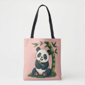 Schattige Panda Knuffelen Bamboe Schattigee Cartoo Tote Bag (Voorkant)