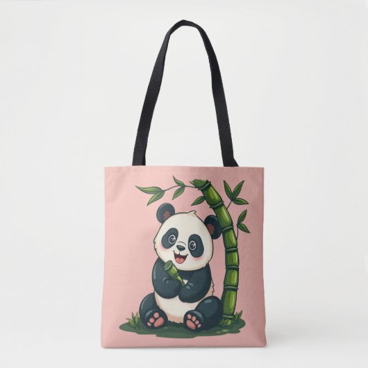 Schattige Panda Knuffelen Bamboe Schattigee Cartoo Tote Bag (Voorkant)