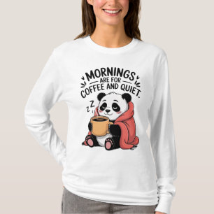 Schattige Panda Koffie Stille Ochtenden Knus Intro T-shirt