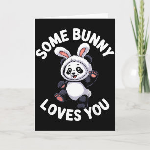 Schattige Panda Konijn Pasen Sommige Konijn Houdt Kaart