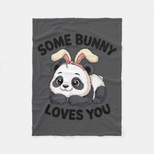 Schattige Panda Konijn Sommige Konijn Houdt Van Jo Fleece Deken