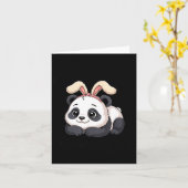 Schattige Panda Konijn Sommige Konijn Houdt Van Jo Kaart (Gele Bloem)