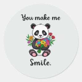 Schattige panda laat me glimlachen ronde sticker
