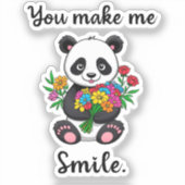 Schattige panda laat me glimlachen sticker (Voorkant)