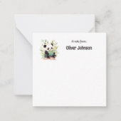 Schattige Panda Leest Een Boek Naam Notitiekaartje (Voorkant)