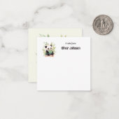 Schattige Panda Leest Een Boek Naam Notitiekaartje (Voorkant / Achterkant in situ)