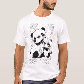 Schattige Panda Liefde: Baby Panda's Kleurplaat T-shirt (Voorkant)