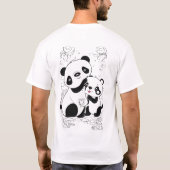 Schattige Panda Liefde: Baby Panda's Kleurplaat T-shirt (Achterkant)