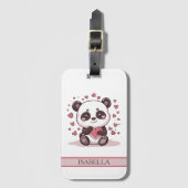 Schattige Panda Liefde - Gepersonaliseerd Bagagelabel (Voorkant (verticaal))