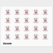 Schattige Panda Liefde - Gepersonaliseerd Ronde Sticker (Vel)