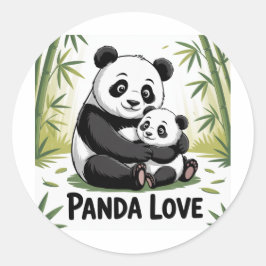 Schattige panda liefde terug naar school ronde sticker