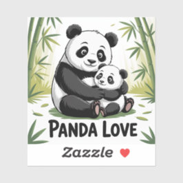 Schattige panda liefde terug naar school sticker