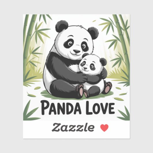 Schattige panda liefde terug naar school sticker (Vel)