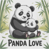 Schattige panda liefde terug naar school sticker (Voorkant)