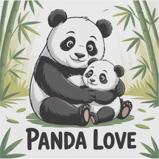 Schattige panda liefde terug naar school sticker (Voorkant)