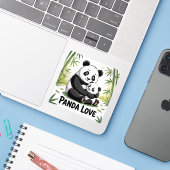 Schattige panda liefde terug naar school sticker (Laptop met iPhone)