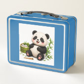 Schattige Panda "Lunchtijd!" Eetstokjes Bamboe Kaw (Achterkant)