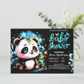 Schattige Panda Magic Adventure Boy Baby shower Kaart (Staand voorkant)
