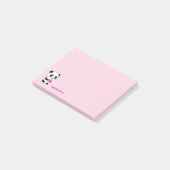 Schattige panda met een roze hart gepersonaliseerd post-it® notes (Schuin)