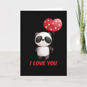 Schattige Panda Met Hart Ik Hou Van Jou Valentij Kaart