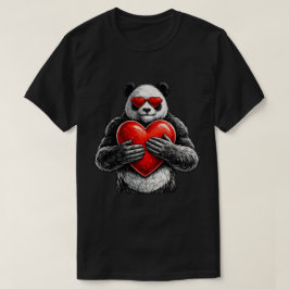 Schattige Panda Met Hart Liefde Design T-shirt