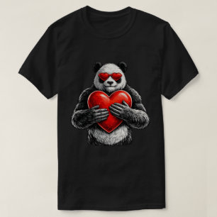 Schattige Panda Met Hart Liefde Design T-shirt