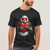 Schattige Panda Met Hart Liefde Design T-shirt (Voorkant)