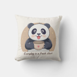 Schattige Panda met Koffie Kussen