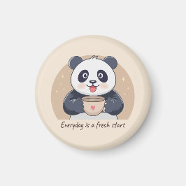 Schattige panda met koffie magneet