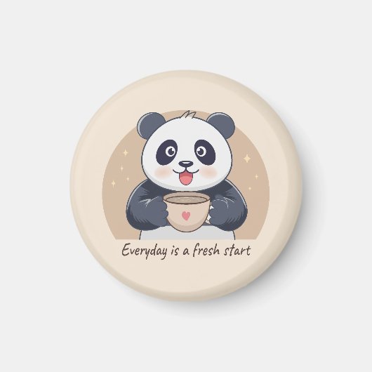 Schattige panda met koffie magneet (Voorkant)